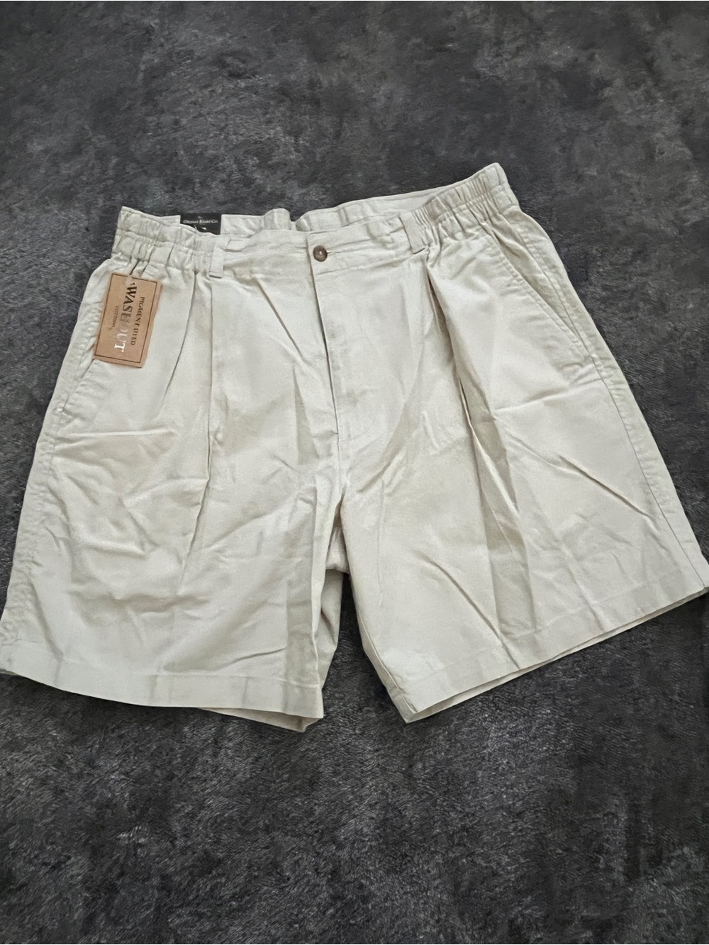 NWT Original Khaki Co. Men's Relaxed Fit Chino Shorts Tan Beige Size 36